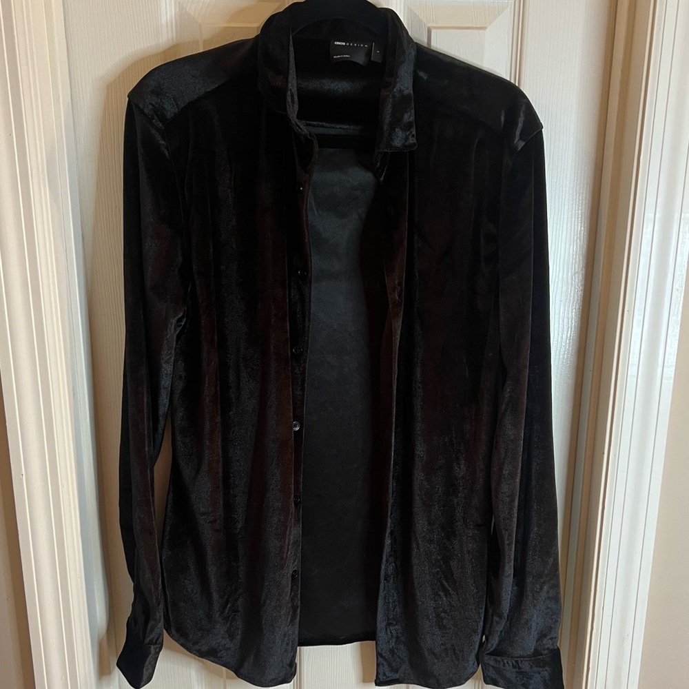 ASOS black button down shirt